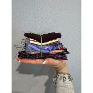 Scrap Fabric Bundle Mixed Textile Doll/Barbie Clothes Junk Journal Slow Stitch